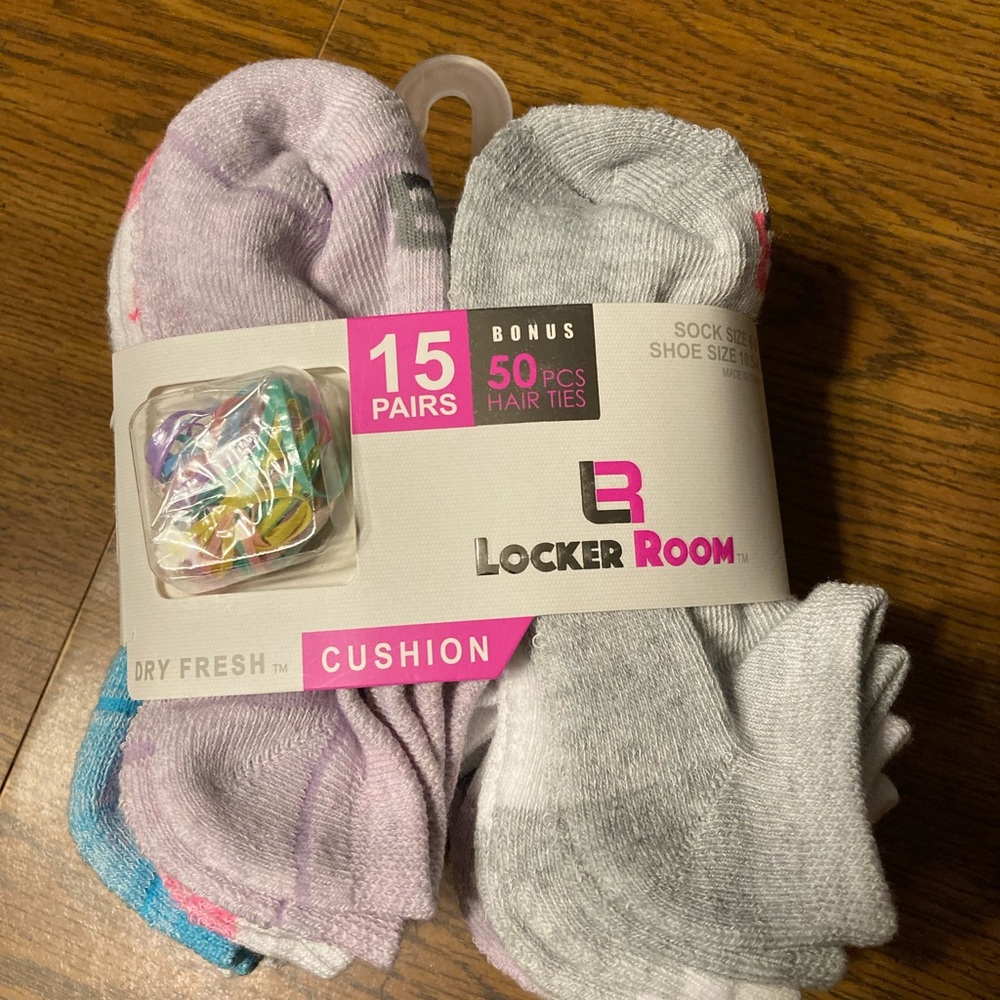 Locker Room Girl’s Socks 15 Pair